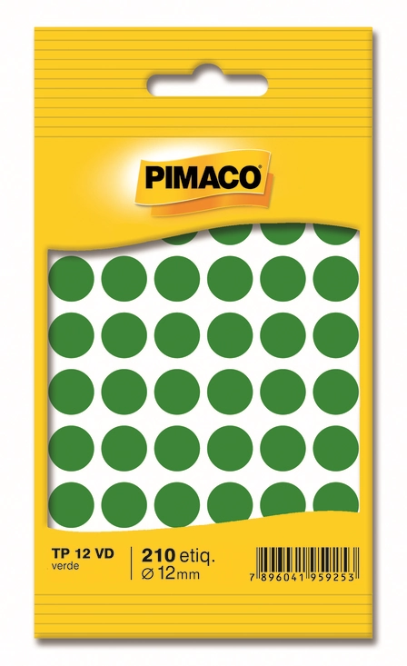 Etiqueta Pimaco Tp 12 Verde 5 Fls 210 Et