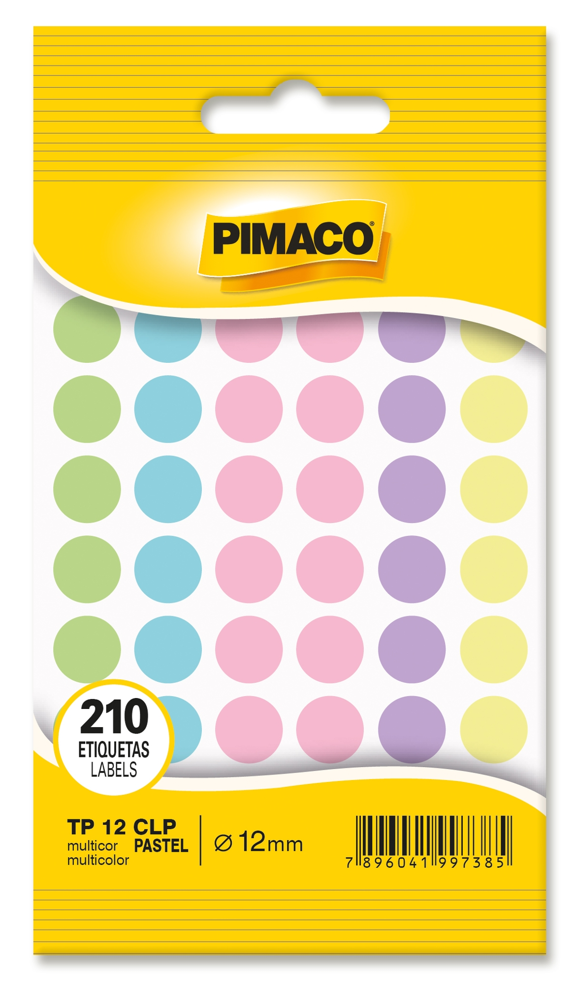 Etiqueta Tp 12 Cores Pastel C/210 Pimaco