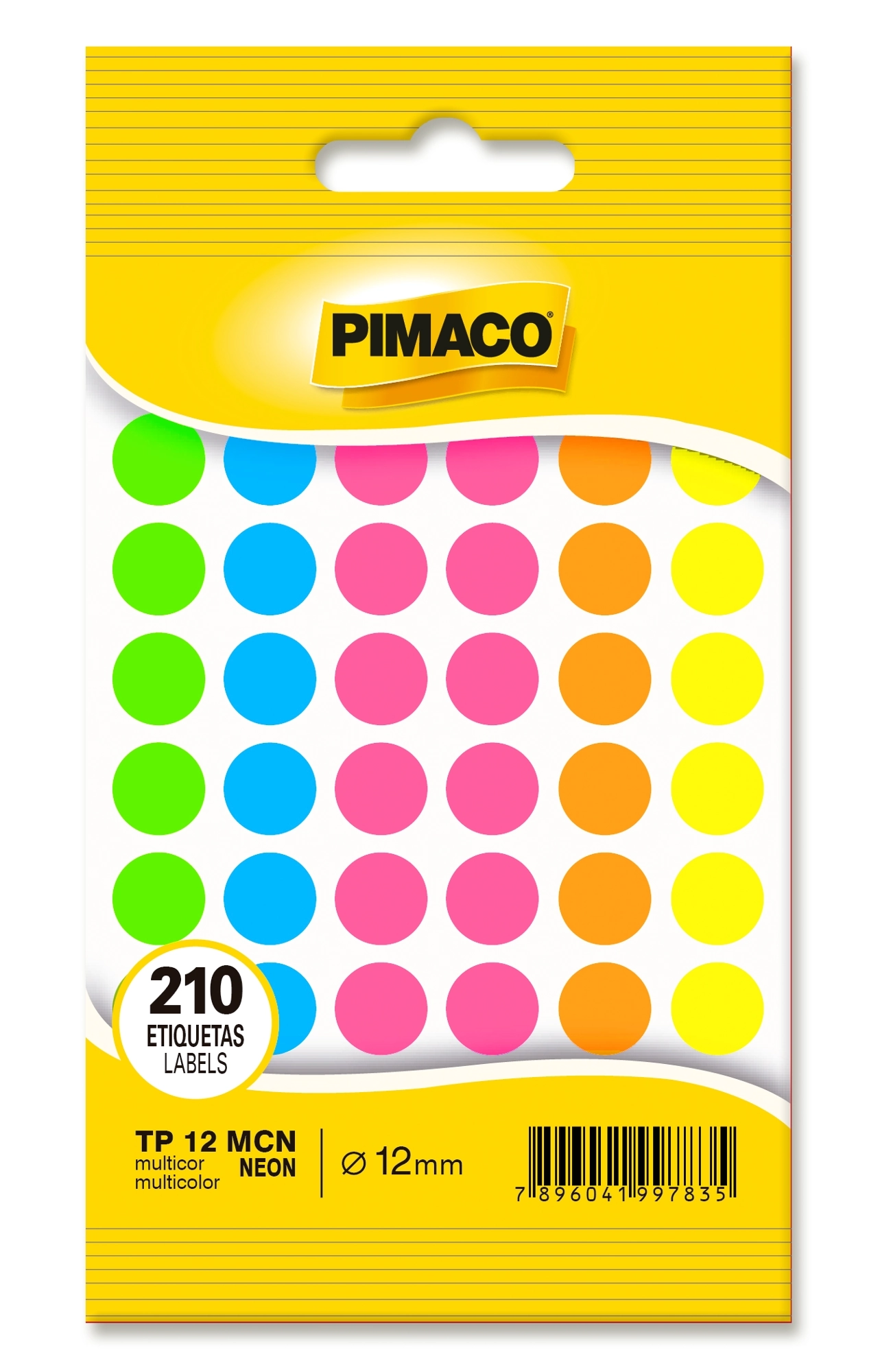 Etiqueta Pimaco C/5fl P/env Multic Neon