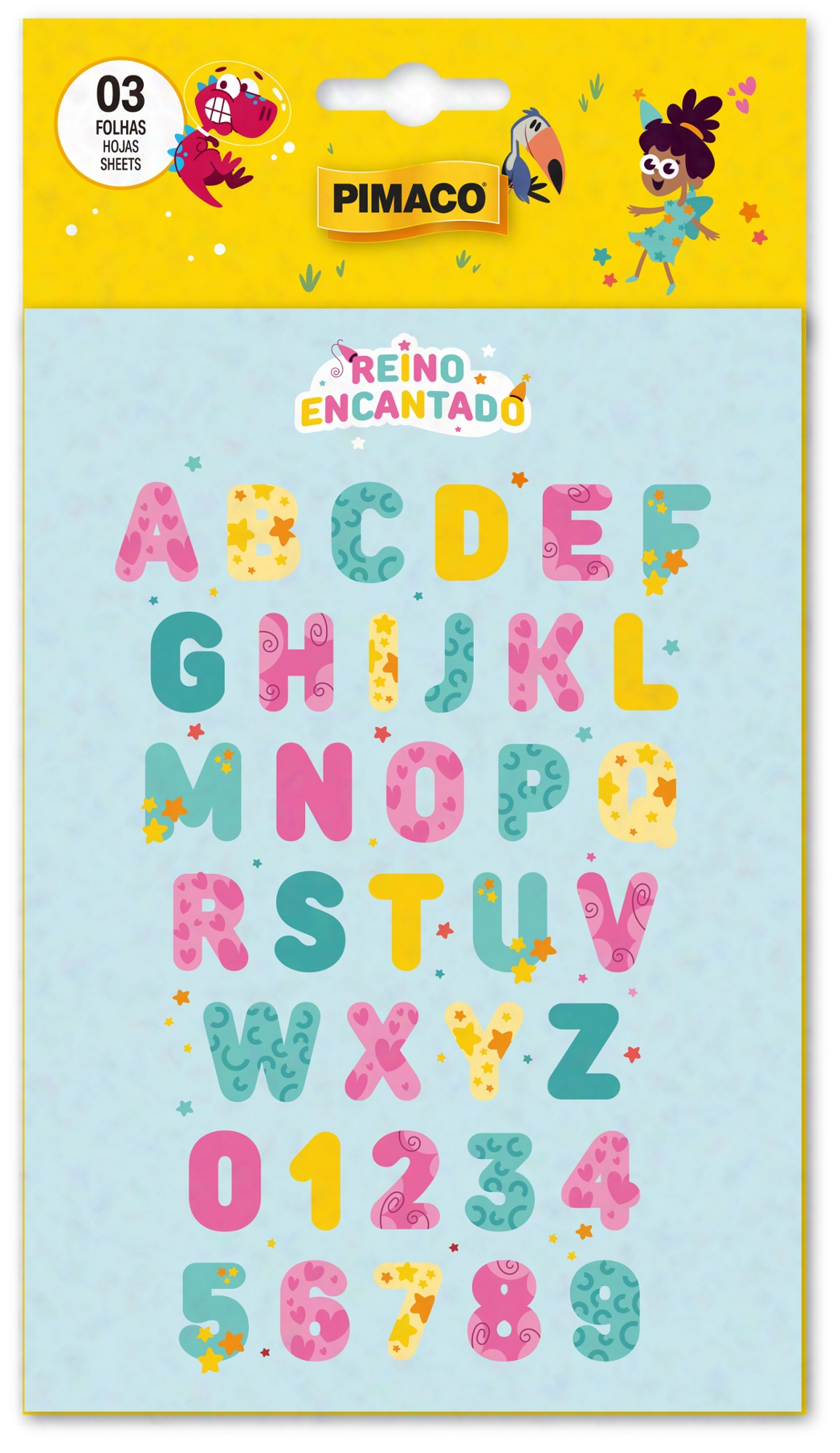 Cartela Adesivo Stcker Letras Reino Encantado 970906 Pimaco