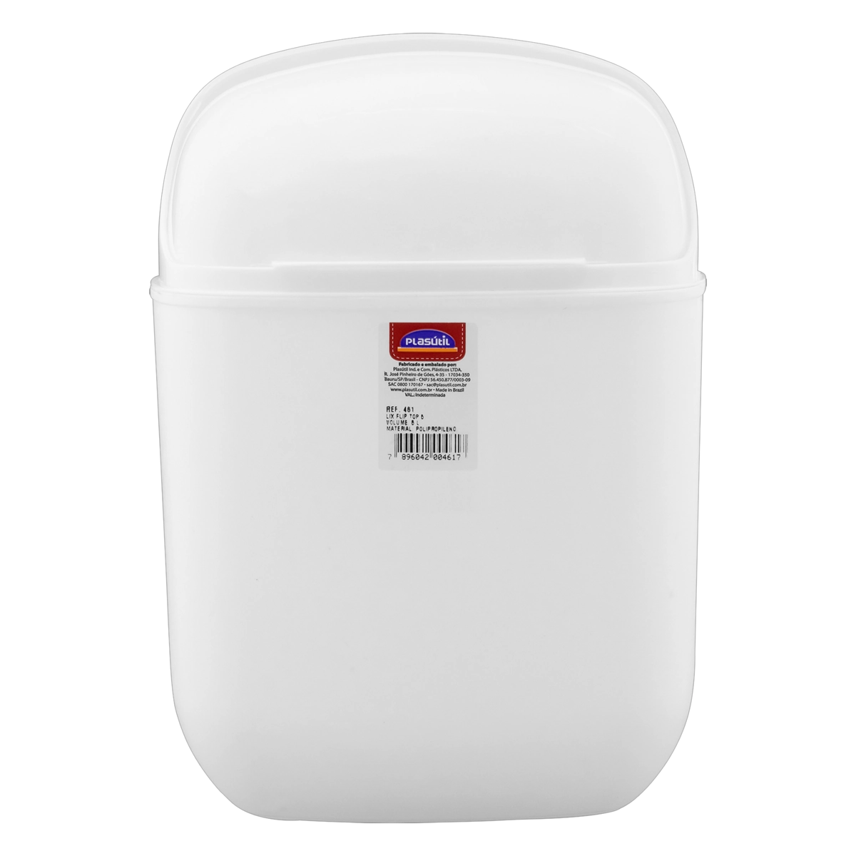 Lixeira Branca 5l Plasútil Flip Top