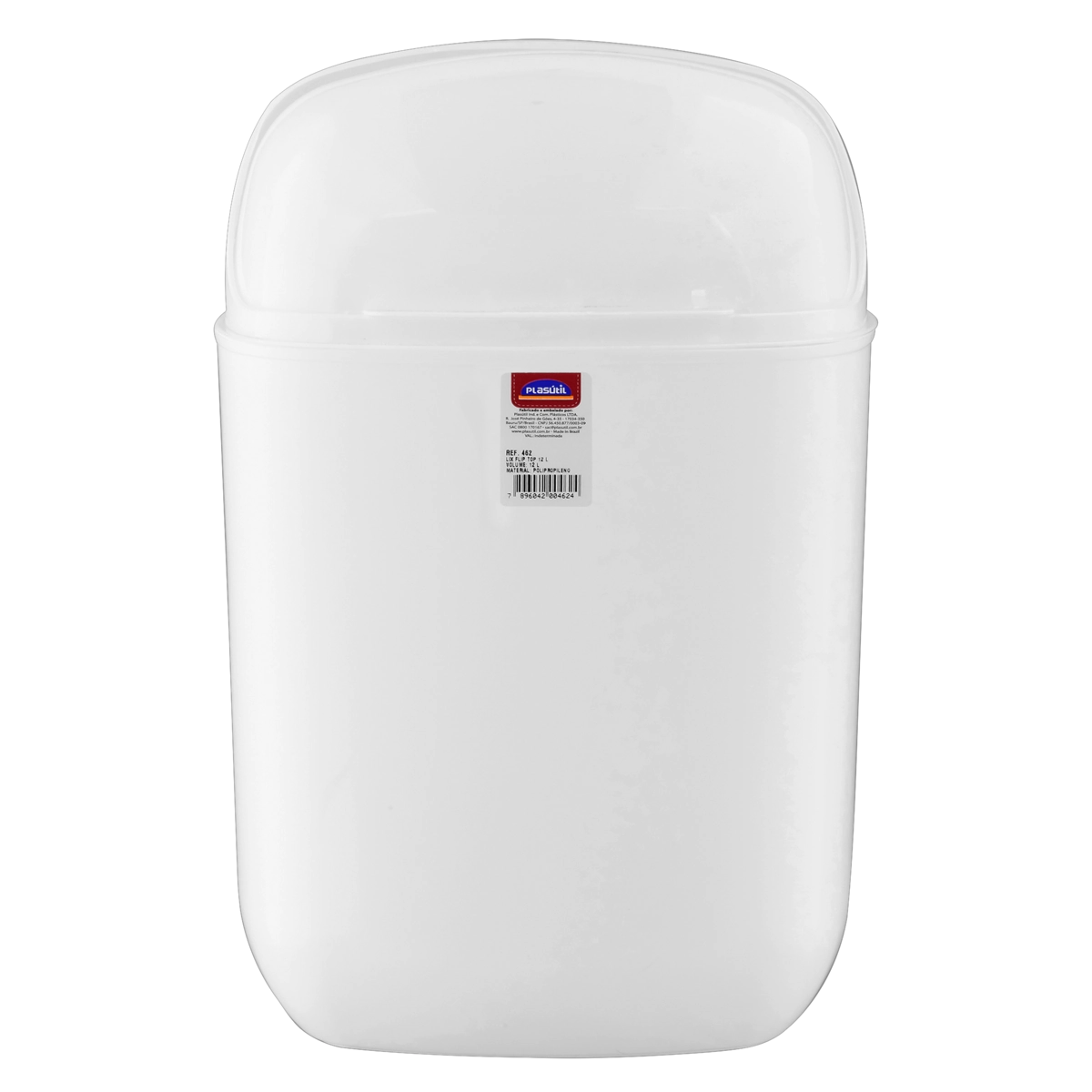 Lixeira Branca 12l Plasútil Flip Top