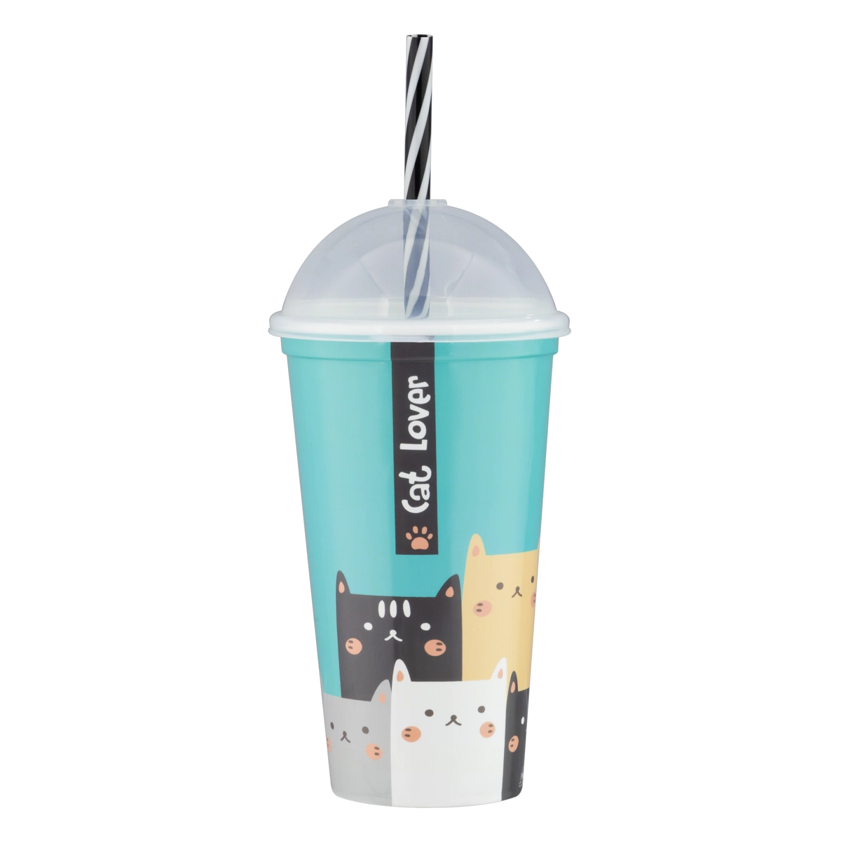 Copo Plástico Para Shake Com Canudo 500ml Plasútil 02 Decora