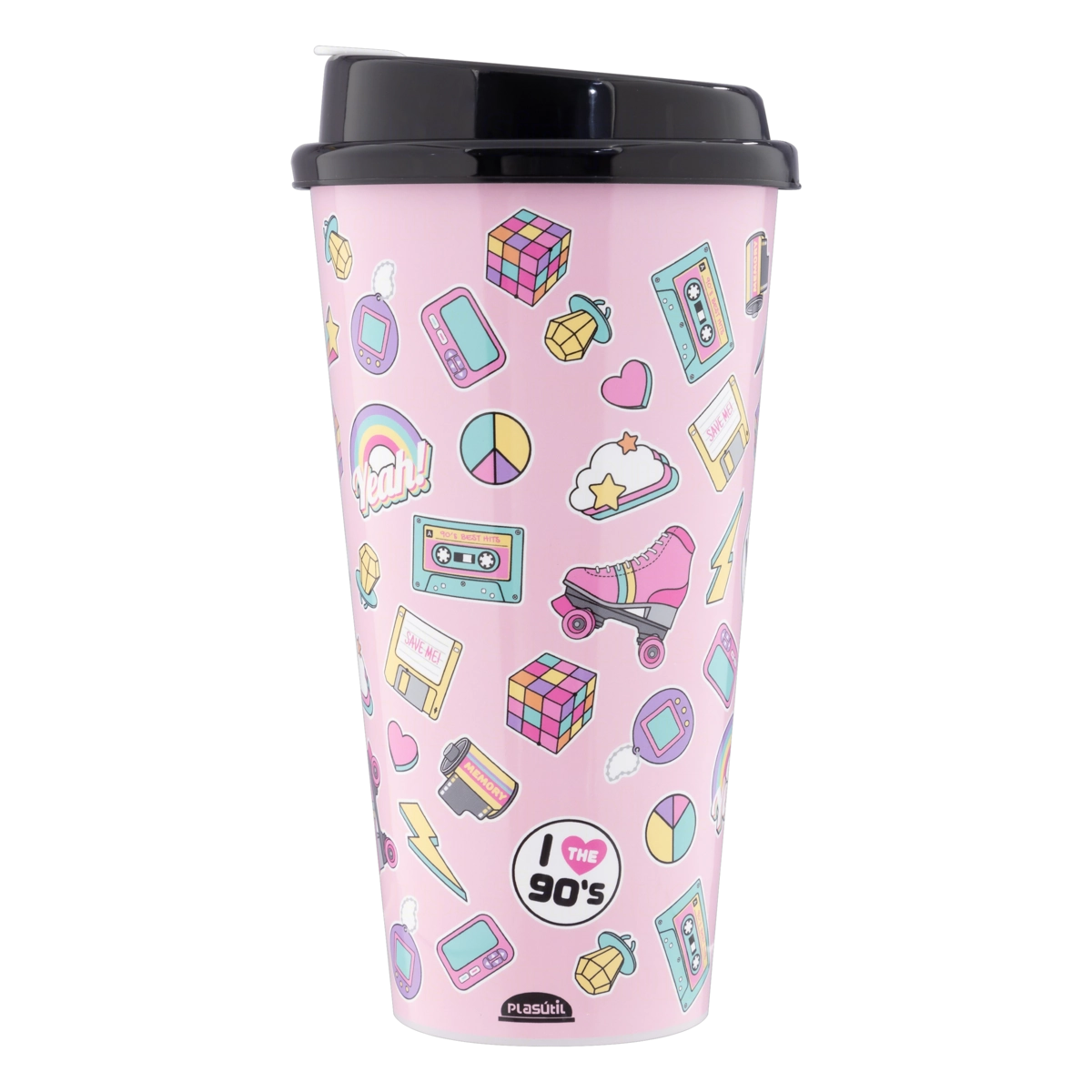 Copo Plástico Com Tampa Flip 700ml Plasútil