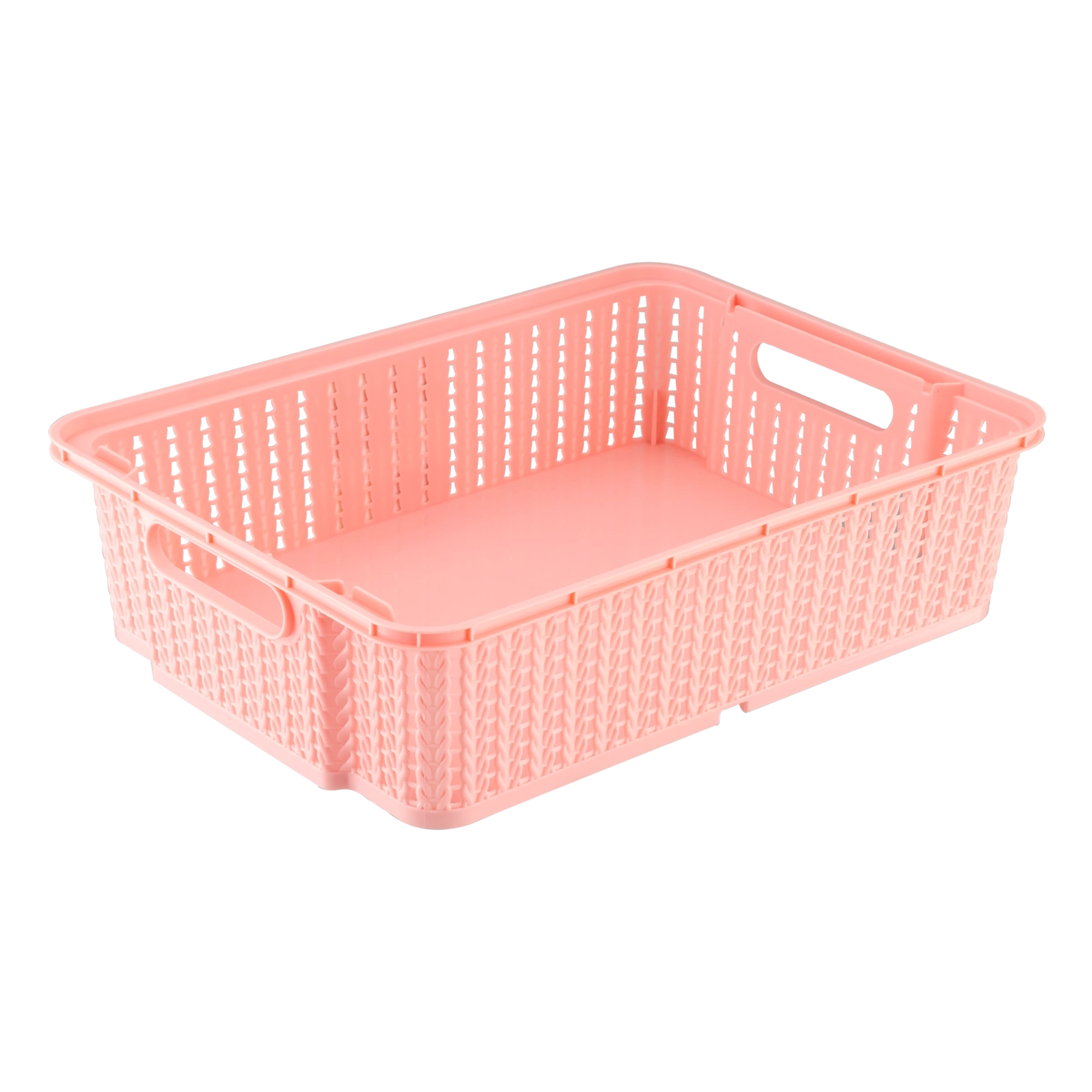 Cesta Organizadora Rosa Quartzo Empilhável Trama 5,8l Plasútil