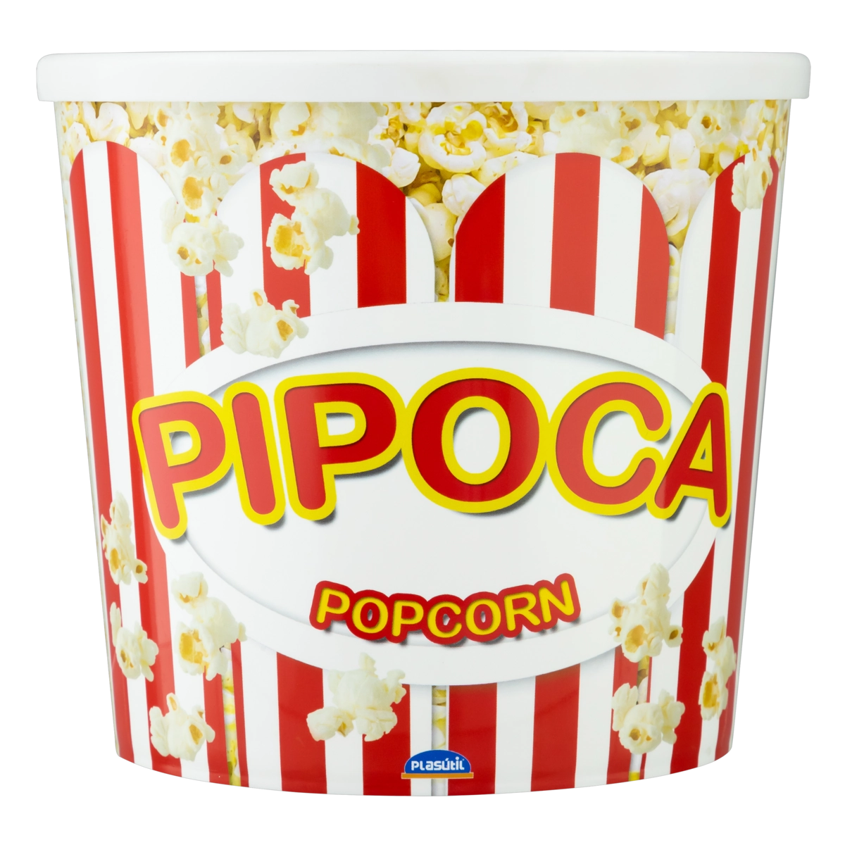 Pote Plástico Para Pipoca Redondo 2,1l Plasútil Decora