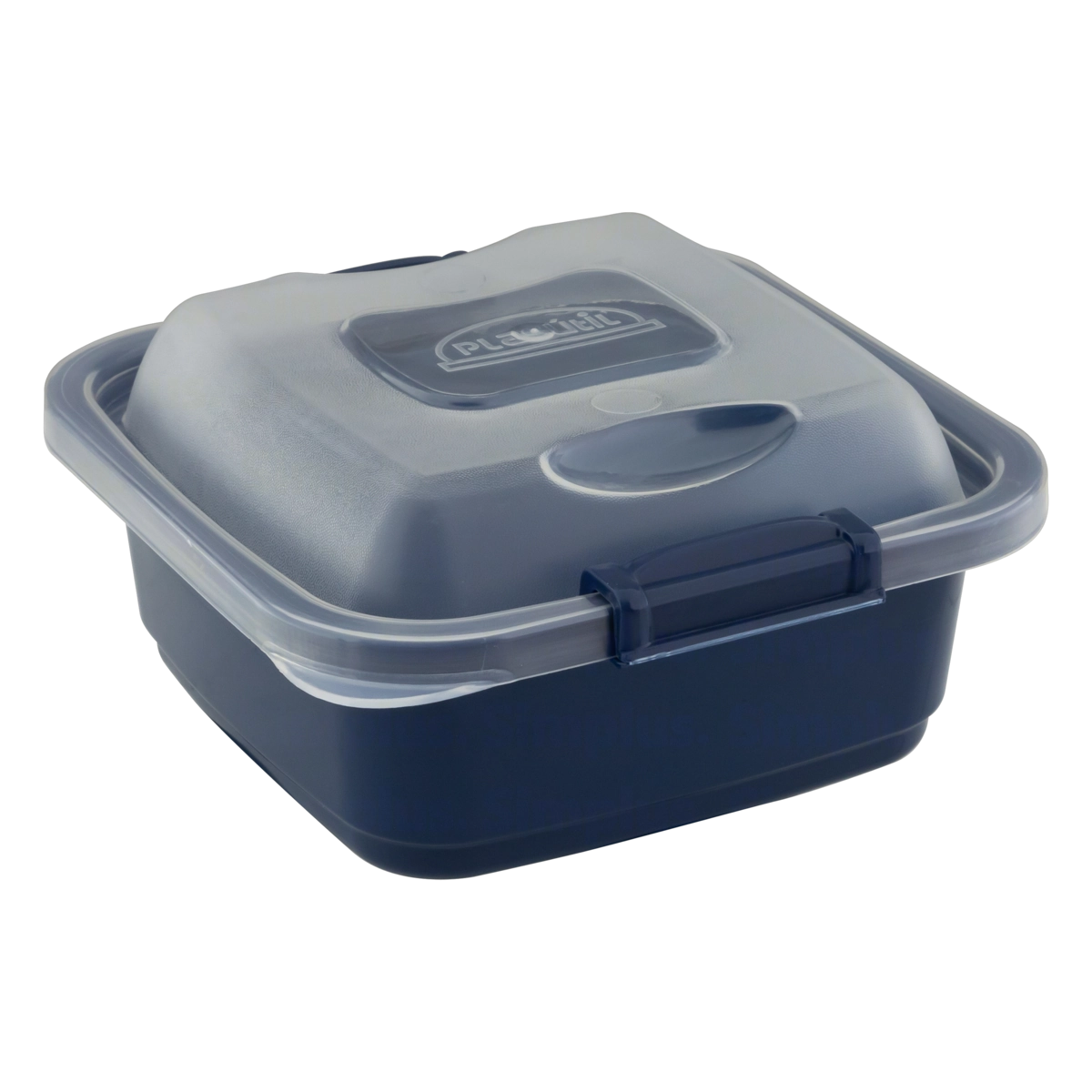 Pote Plástico Azul Intenso Quadrado 570ml Plasútil Clic E Trave