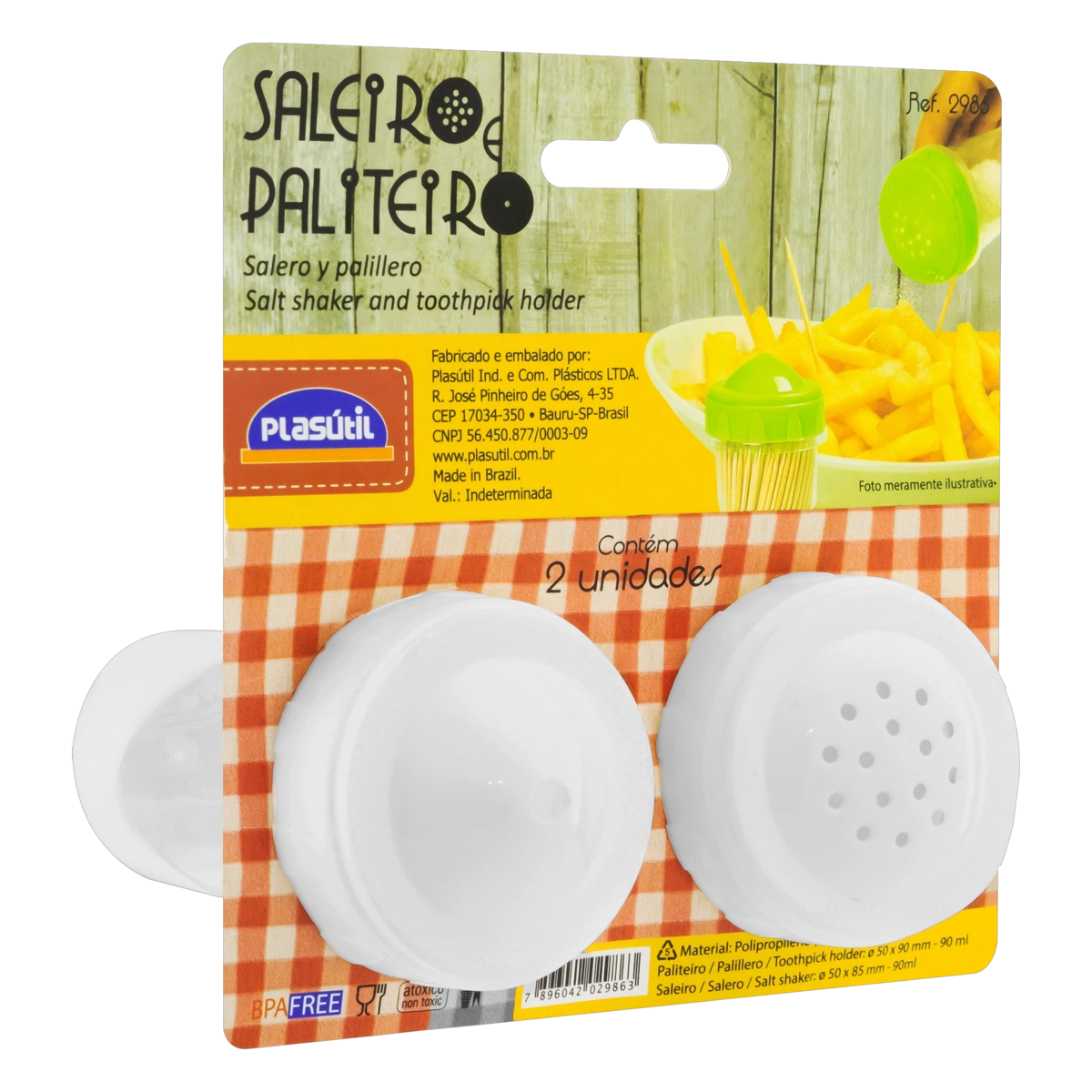 Conjunto Saleiro E Paliteiro 90ml Plasútil Clic