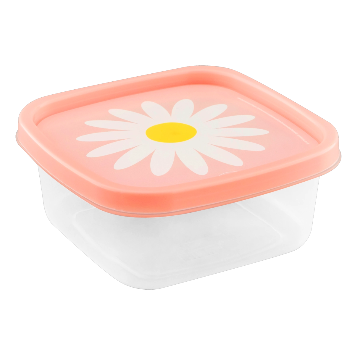 Pote Plástico Quadrado Camomila 580ml Plasútil Decora