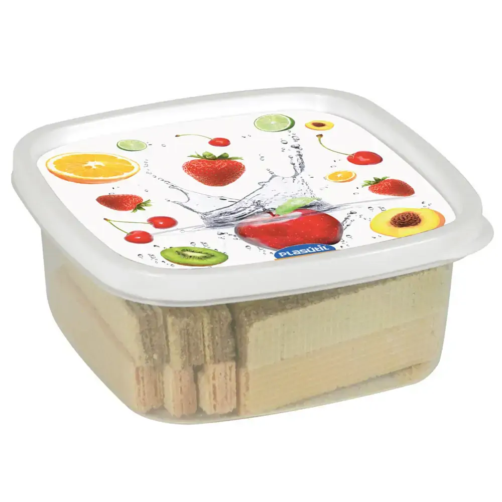 Pote Plástico Quadrado Camomila 1,1l Plasútil Decora