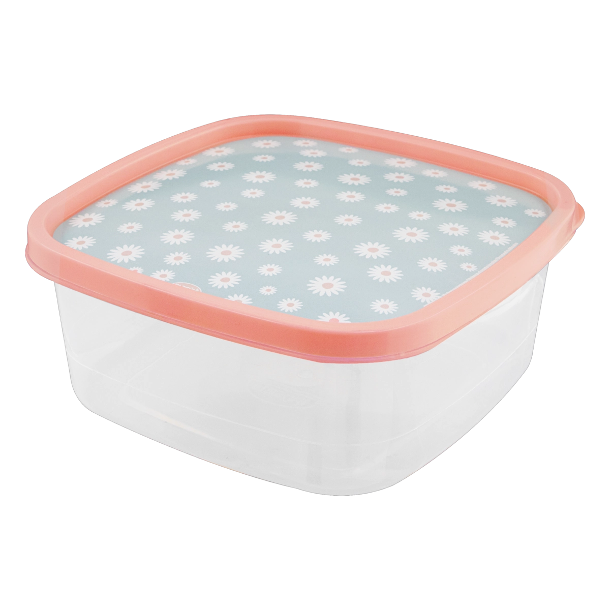 Pote Plástico Quadrado Camomila 1,6l Plasútil Decora