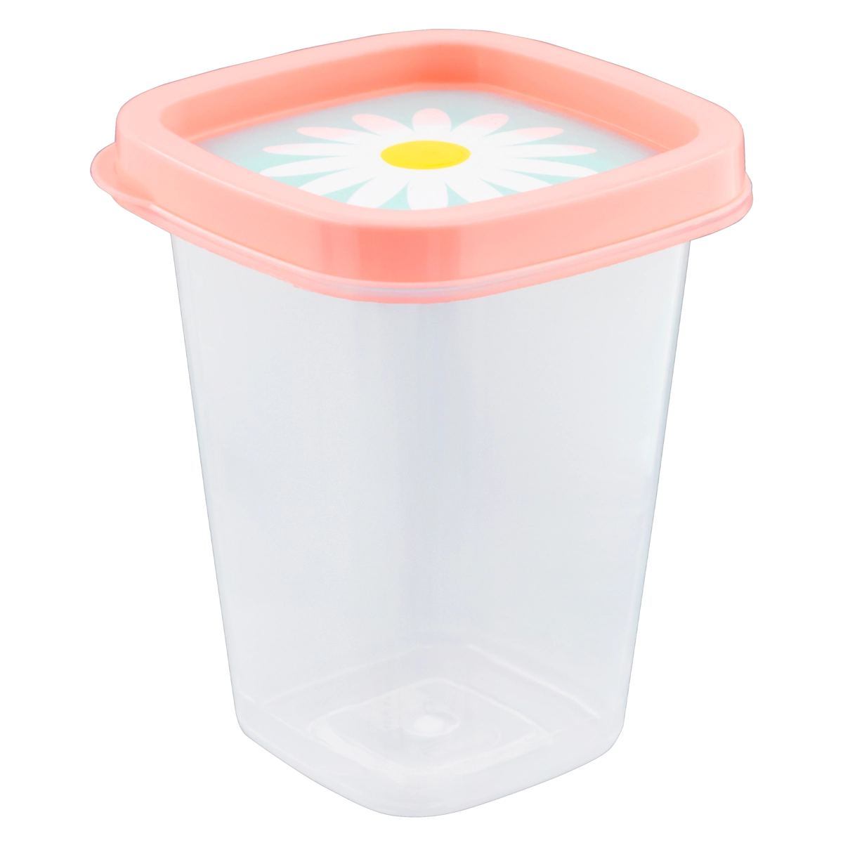 Pote Plástico Quadrado Camomila 360ml Plasútil Decora