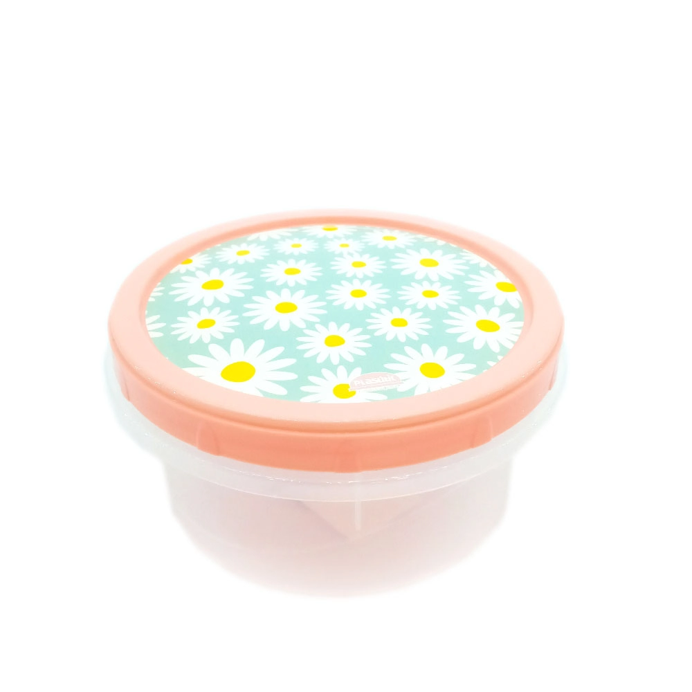 Pote Plástico Redondo Camomila 900ml Plasútil Decora