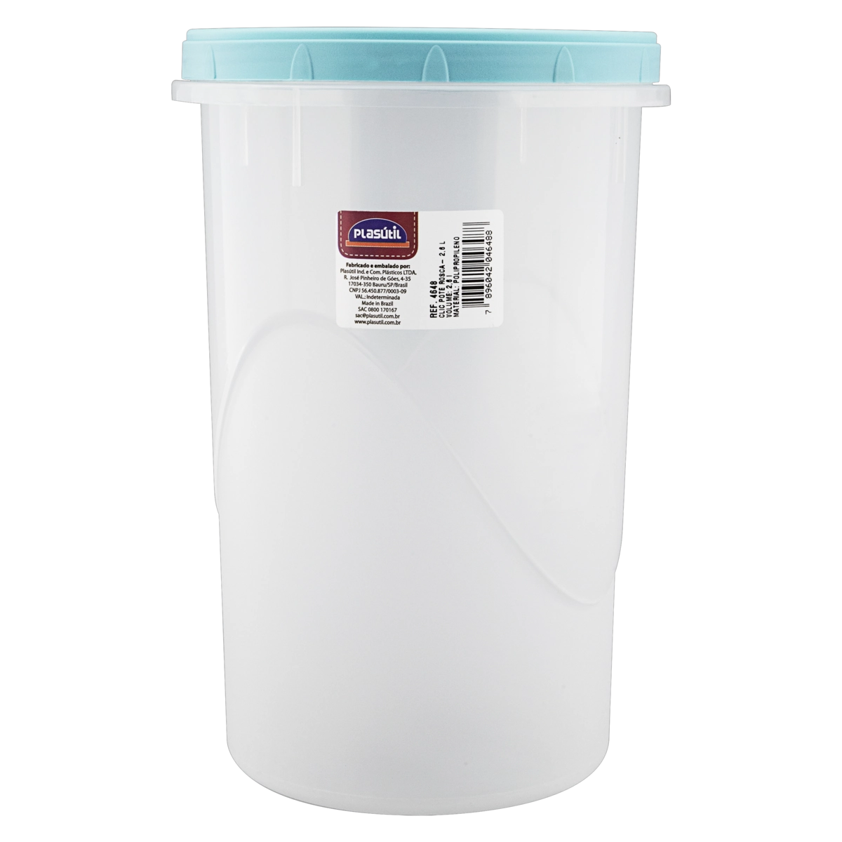 Pote Plástico Redondo 2,6l Plasútil Clic