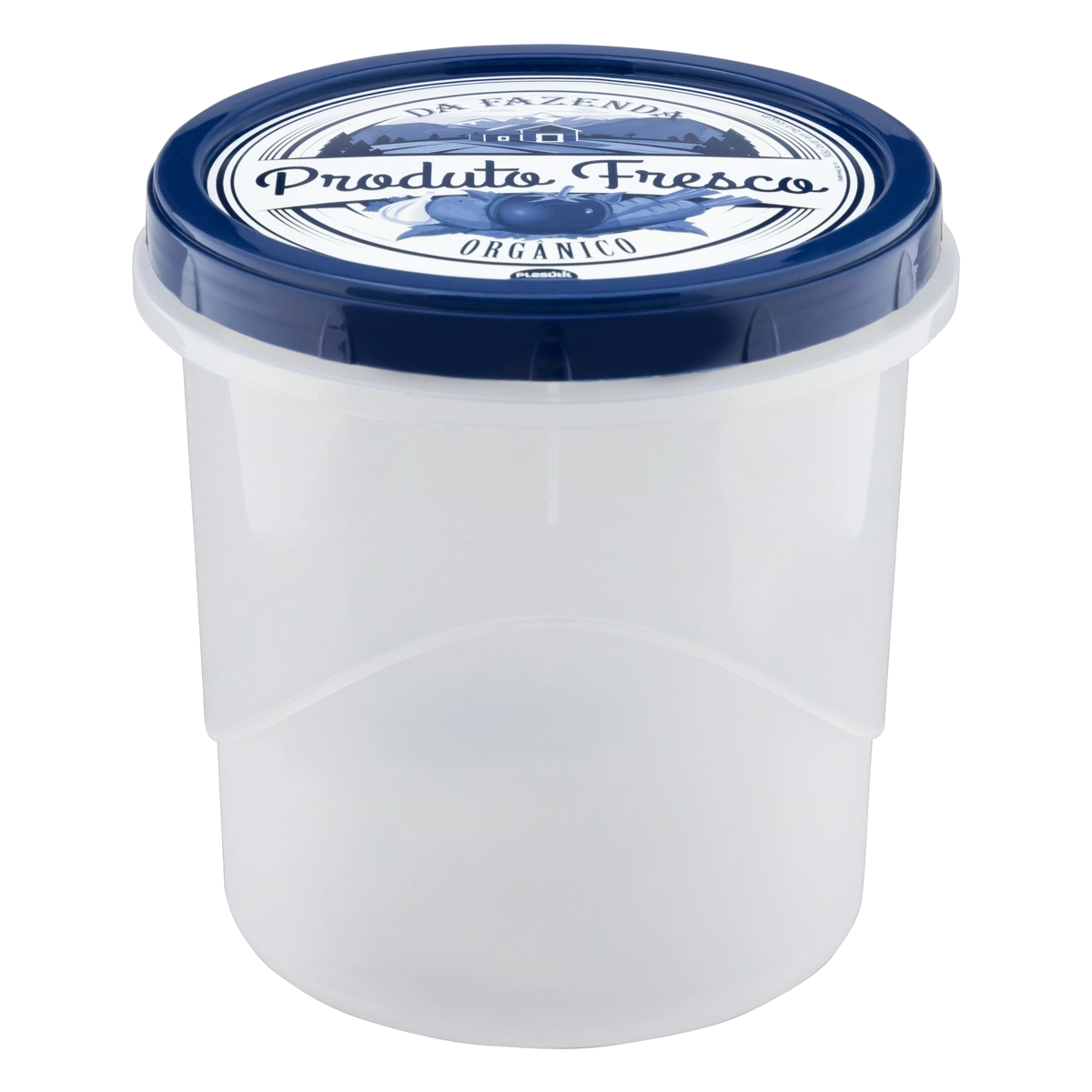 Pote Plástico Redondo Lettering 1,8l Plasútil Decora