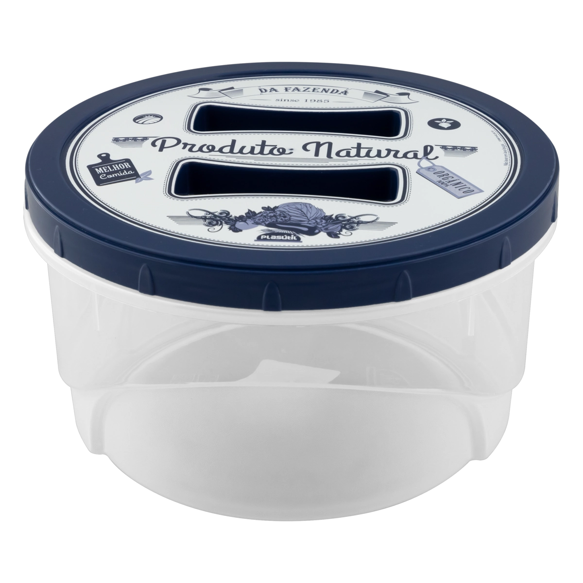 Pote Plástico Redondo Lettering 2l Plasútil Decora