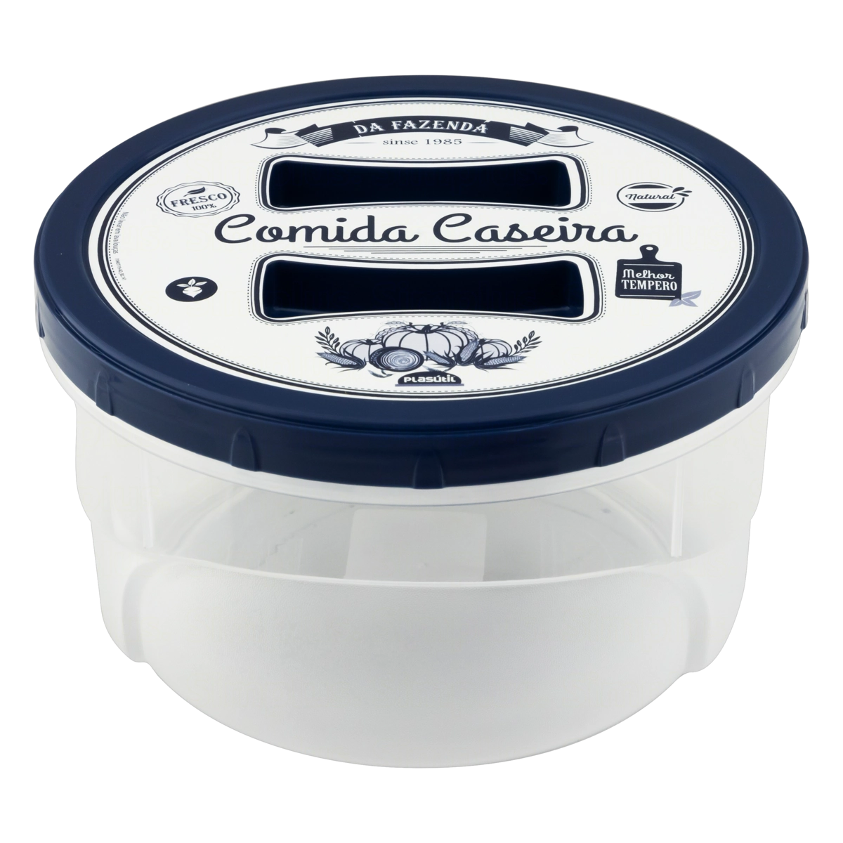 Pote Plástico Redondo Lettering 1,4l Plasútil Decora