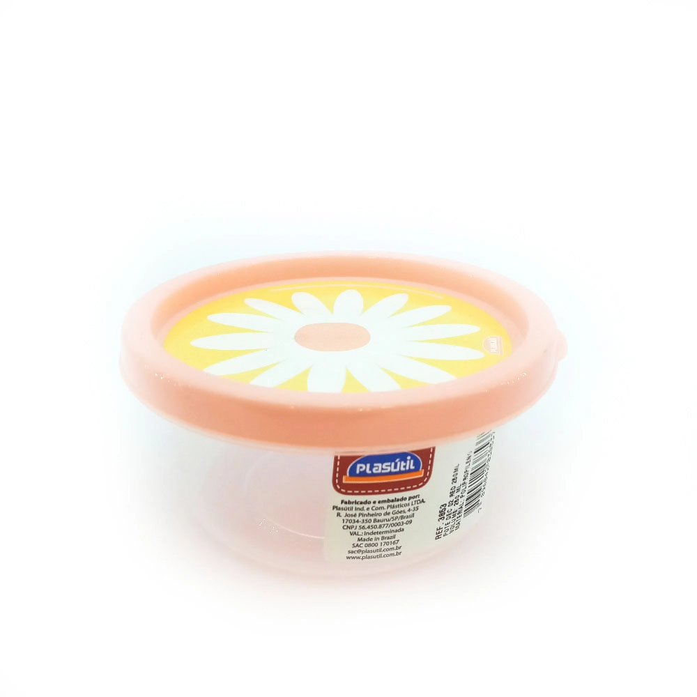 Pote Plástico Redondo Lettering 250ml Plasútil Decora