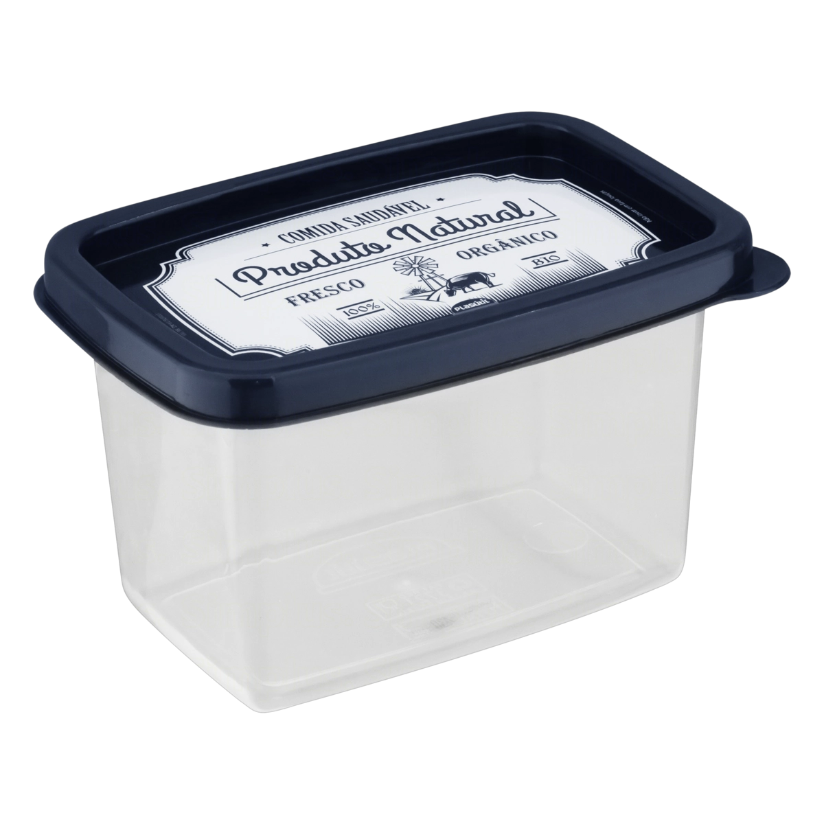 Pote Plástico Retangular Lettering 430ml Plasútil Decora