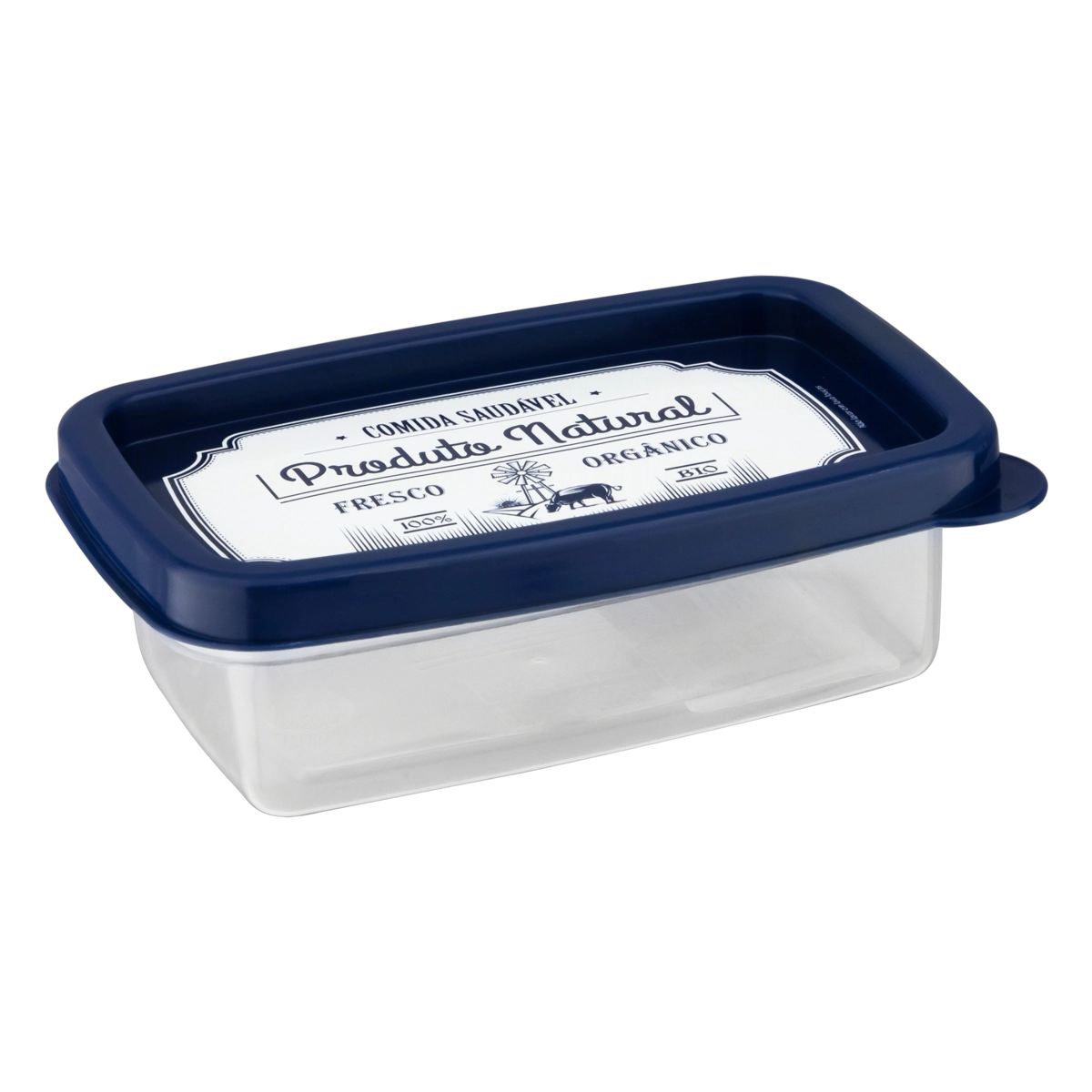 Pote Plástico Retangular Lettering 180ml Plasútil Decora