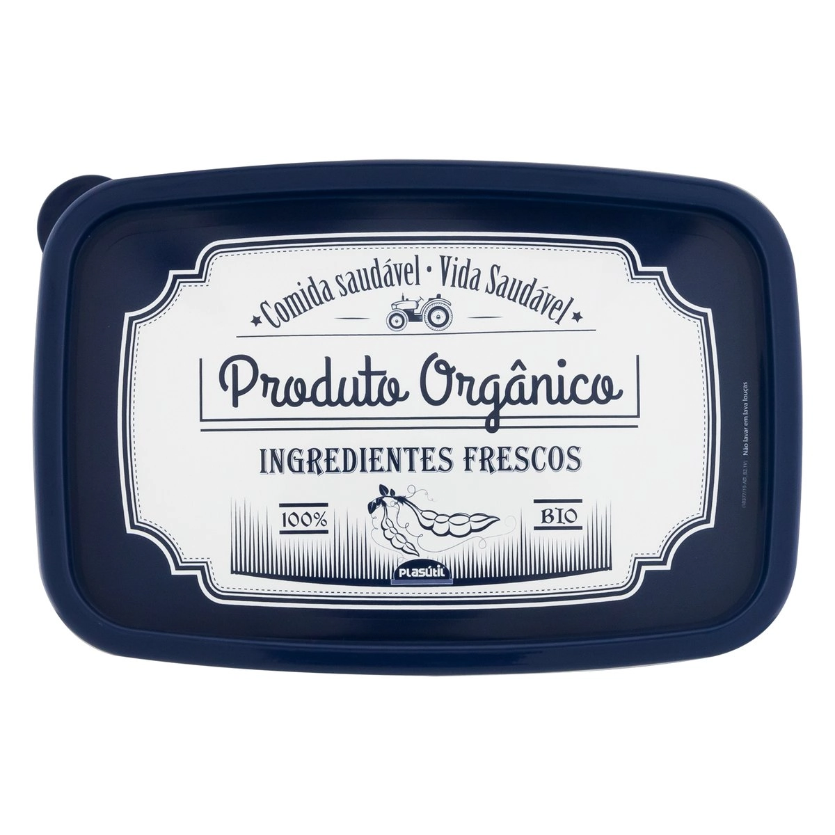 Pote Plástico Retangular Lettering 620ml Plasútil Decora