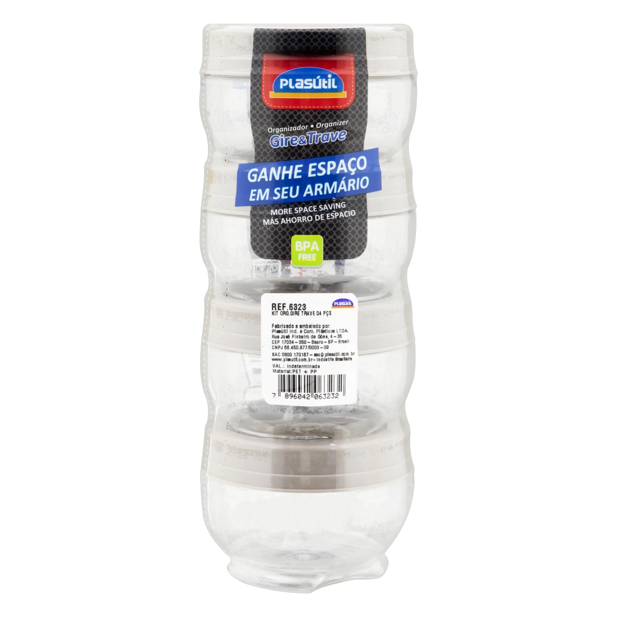 KIT ORGANIZADOR GIRE TRAVE 04 PEÇAS 6323 PLASÚTIL