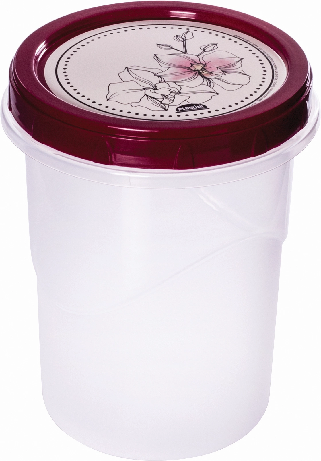 Pote Plástico Redondo Camomila 1l Plasútil Decora