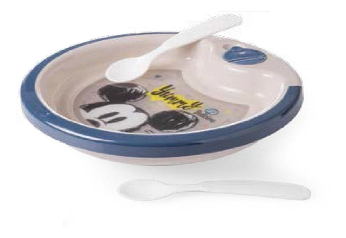 Prato Termico C/ 2 Colher Plasutil Ref 6921 Mickey Bab