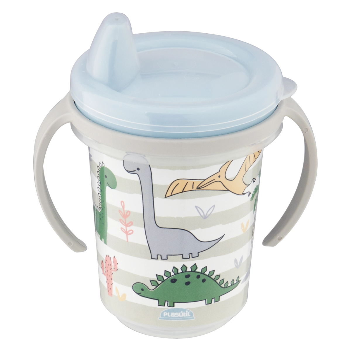 Caneca Plástica Dino Baby 330ml Plasútil Decora Trio