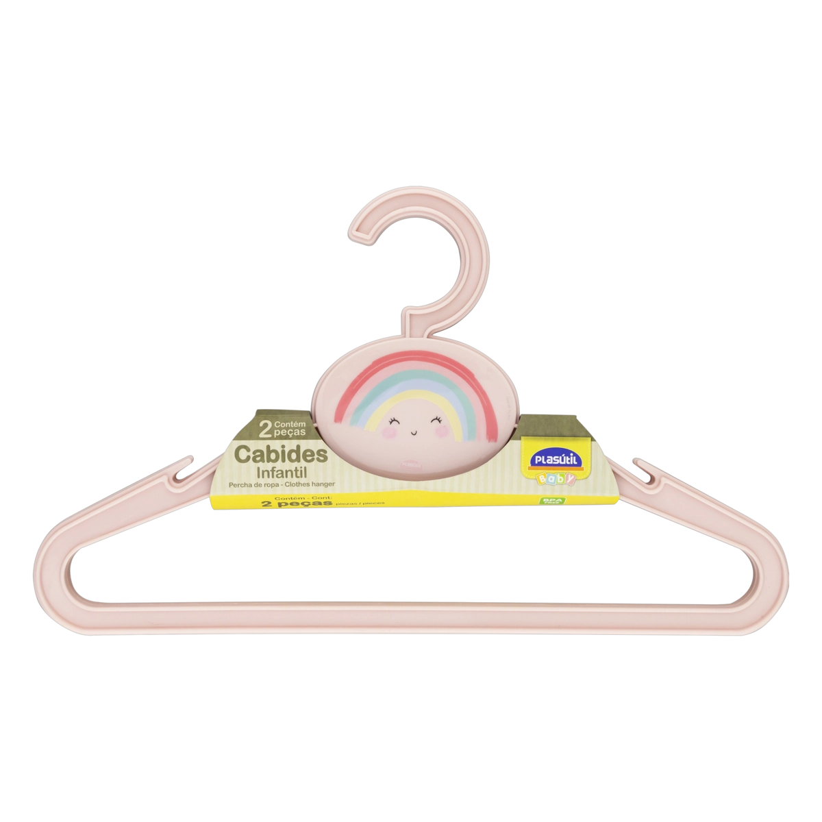 Cabide Infantil Arco íris Plasútil Decora Baby 2 Unidades