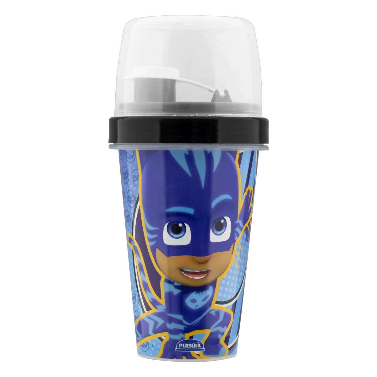 Mini Shakeira Infantil Pj Masks Menino Gato 320ml Plasútil