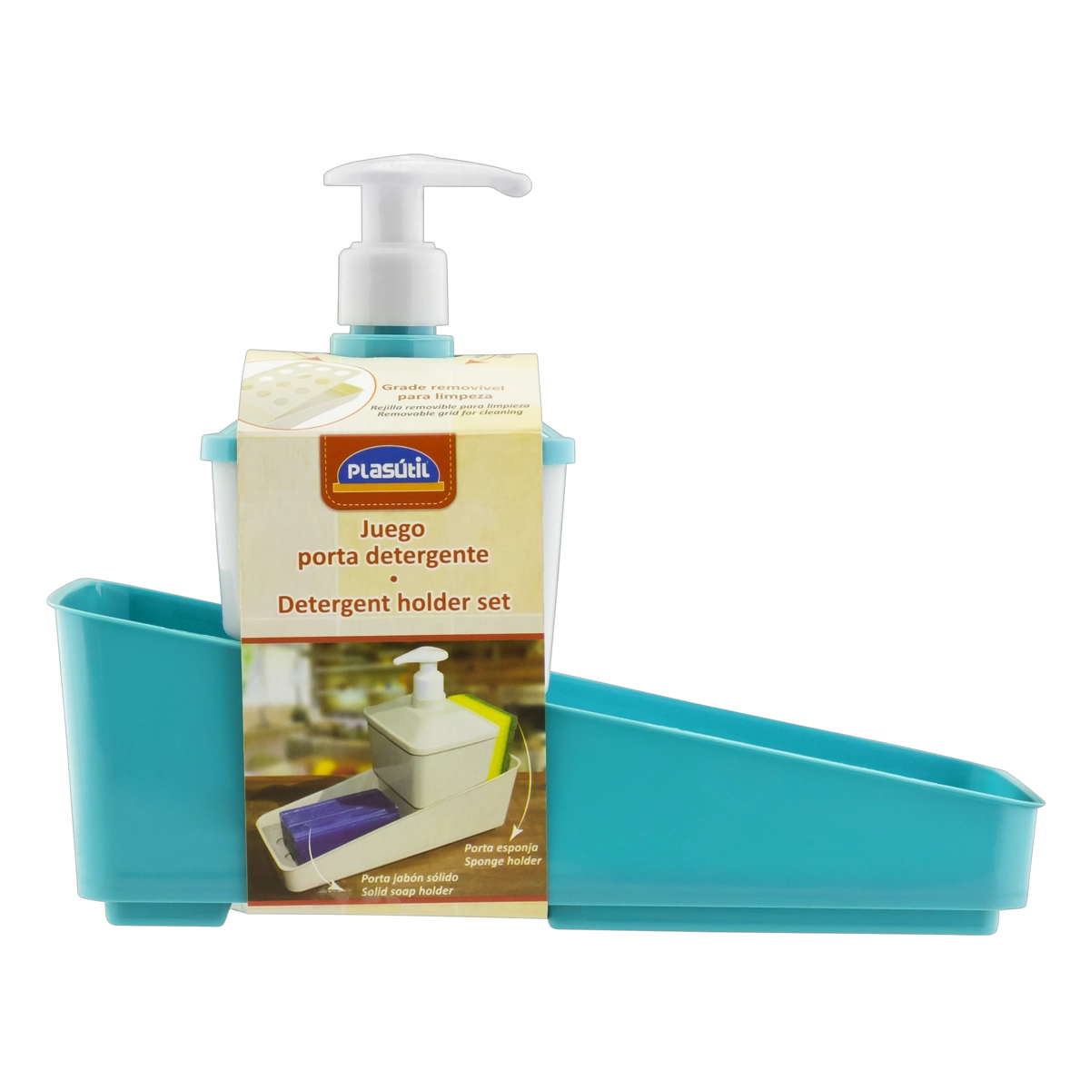 Kit Porta Detergente Azul 600ml Plasútil