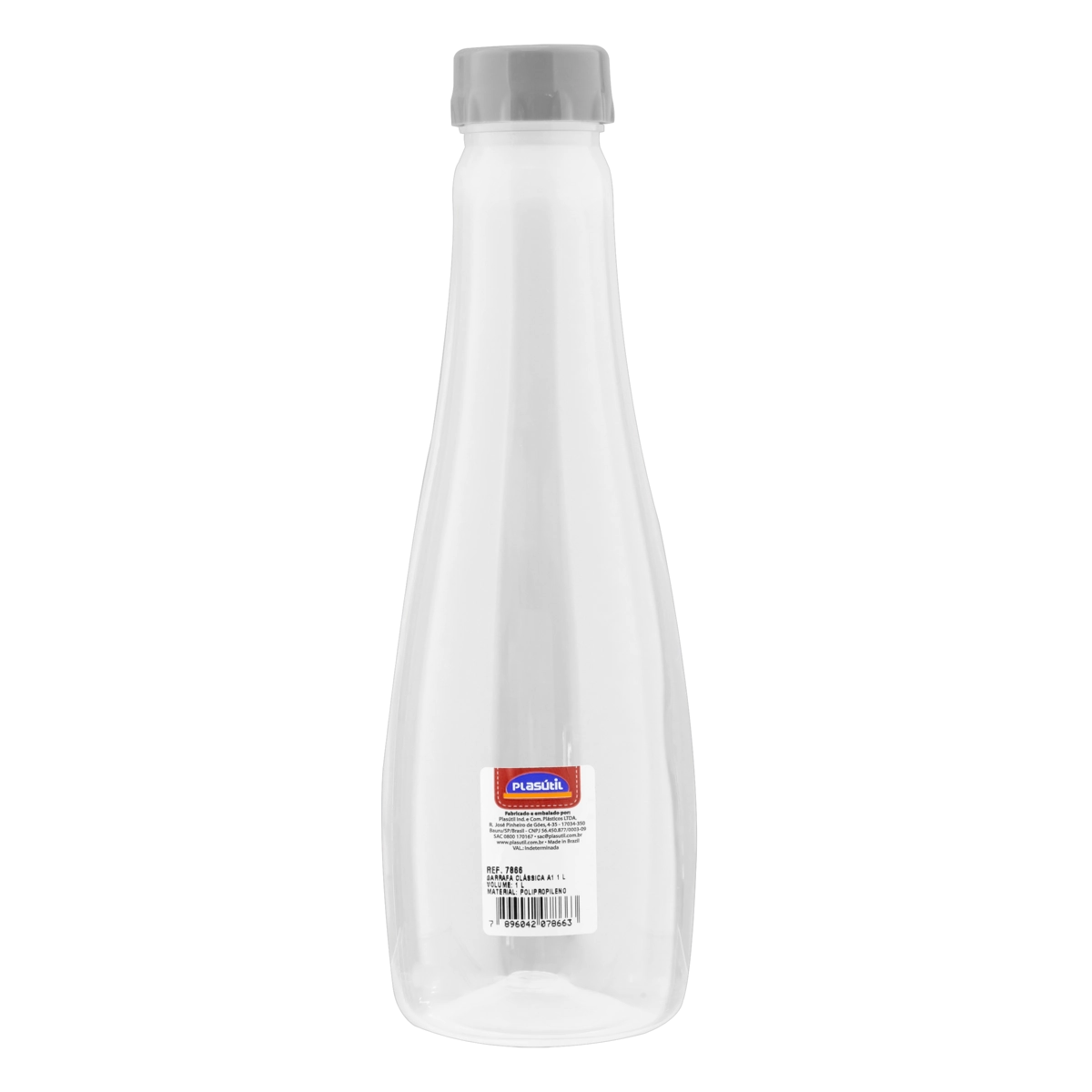 Garrafa Com Tampa Clássica 1l Plasútil