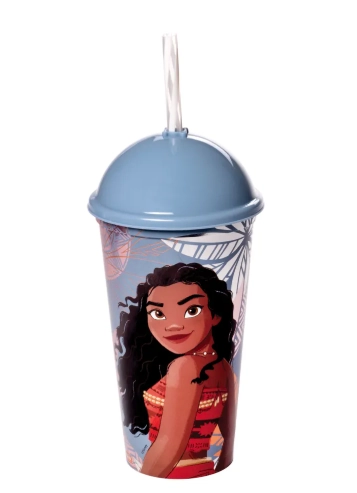 Copo Para Shake Com Canudo Moana 500ml Plasútil