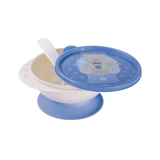Tigela Com Ventosa E Colher Urso 240ml Plasútil Baby