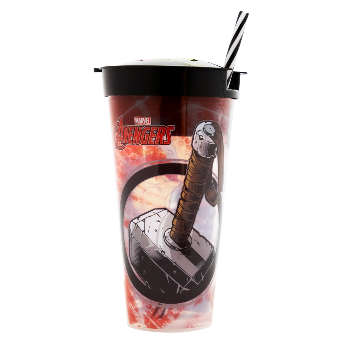 Copo Com Canudo 2 Em 1 Avengers Thor 540ml Plasútil