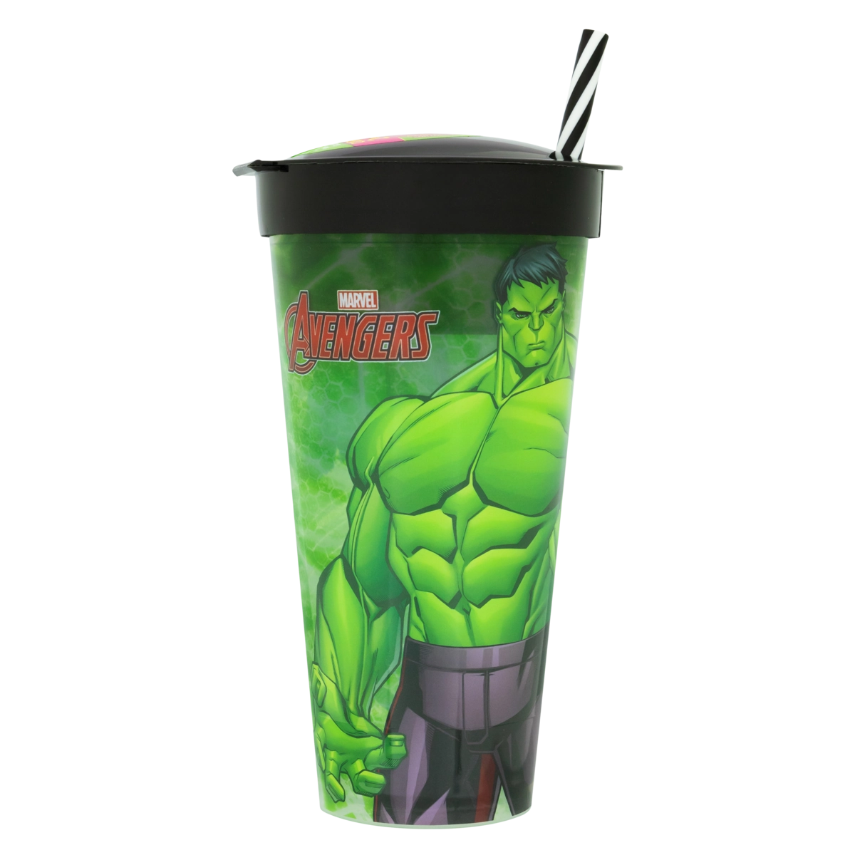 Copo Com Canudo 2 Em 1 Avengers Hulk 540ml Plasútil