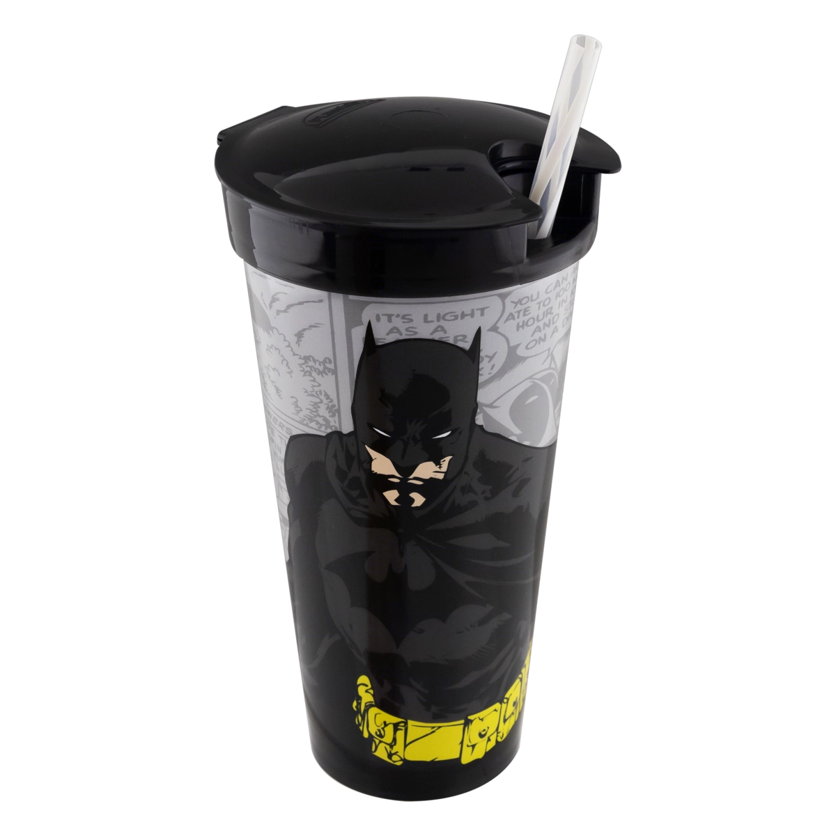 Copo Com Canudo 2 Em 1 Batman 540ml Plasútil