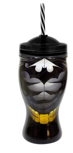 Copo Taça Com Canudo Batman 660ml Plasútil
