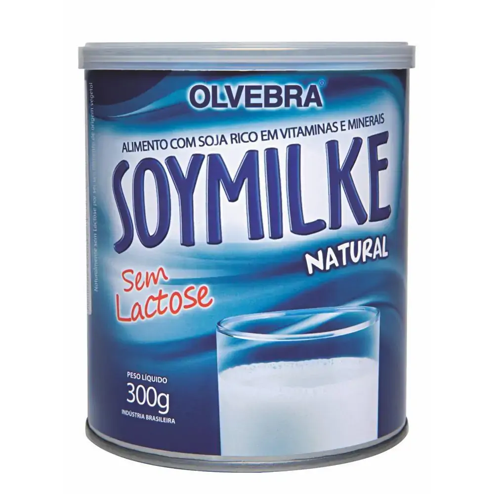 Alimento à Base De Soja Em Pó Natural Zero Lactose Soymilke Lata 300g