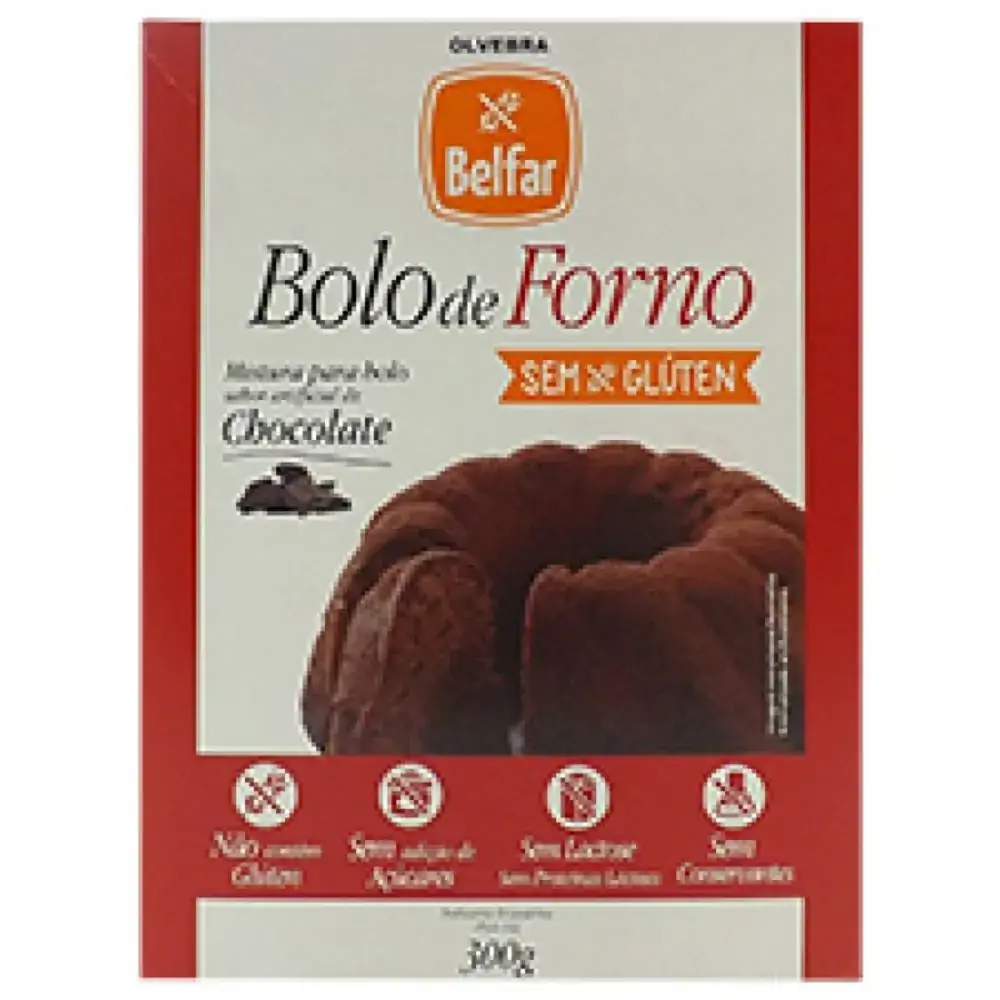 Mistura De Bolo Belfar Chocolate 300g Sn Light Com.e Dist. De Produt