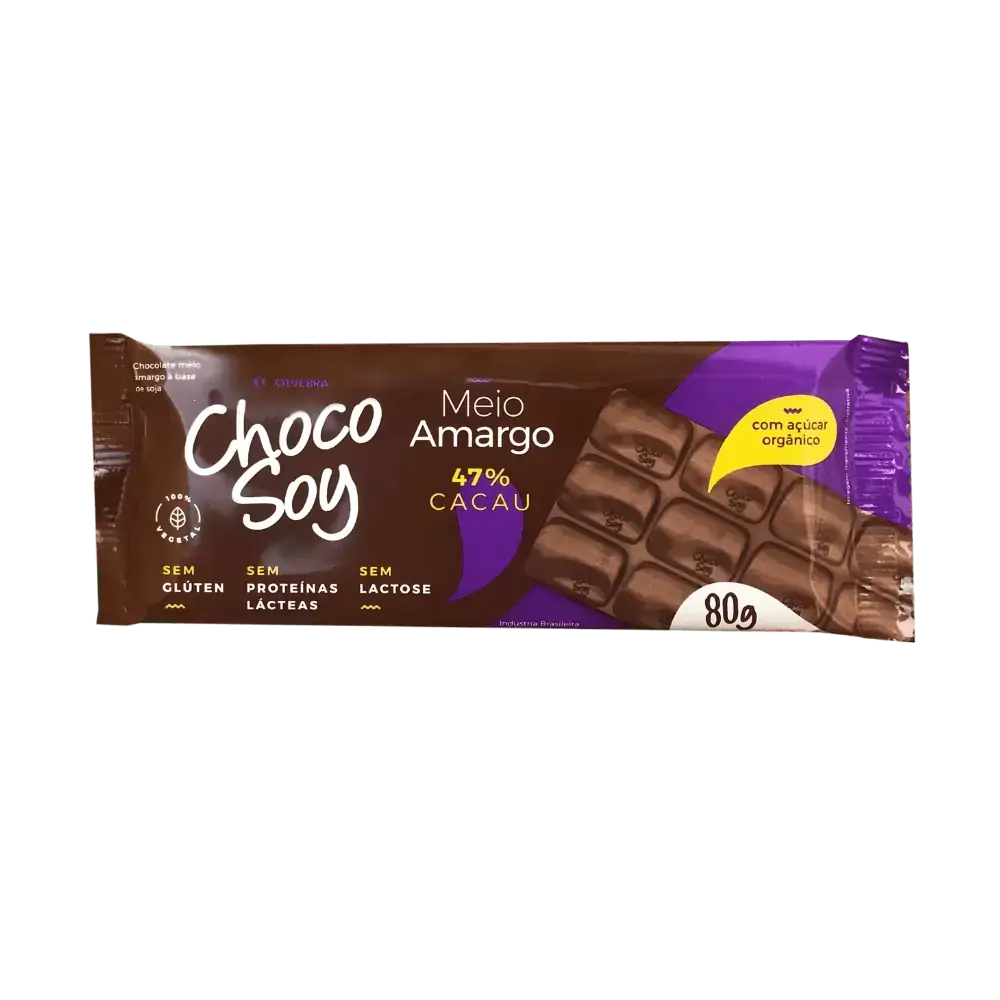 Barra Meio Amargo 80gr - Chocosoy