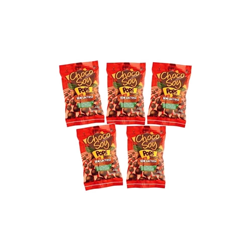 Flocos de Arroz Cobertura Chocolate à Base de Soja Zero Lactose Choco Soy Pops Zero Pacote 40g