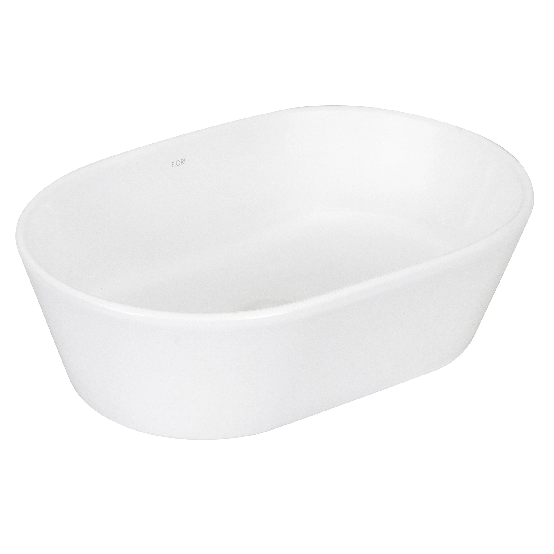 Cuba para Banheiro de Apoio Louça Oval Branca 46x30cm CB14 Fiori