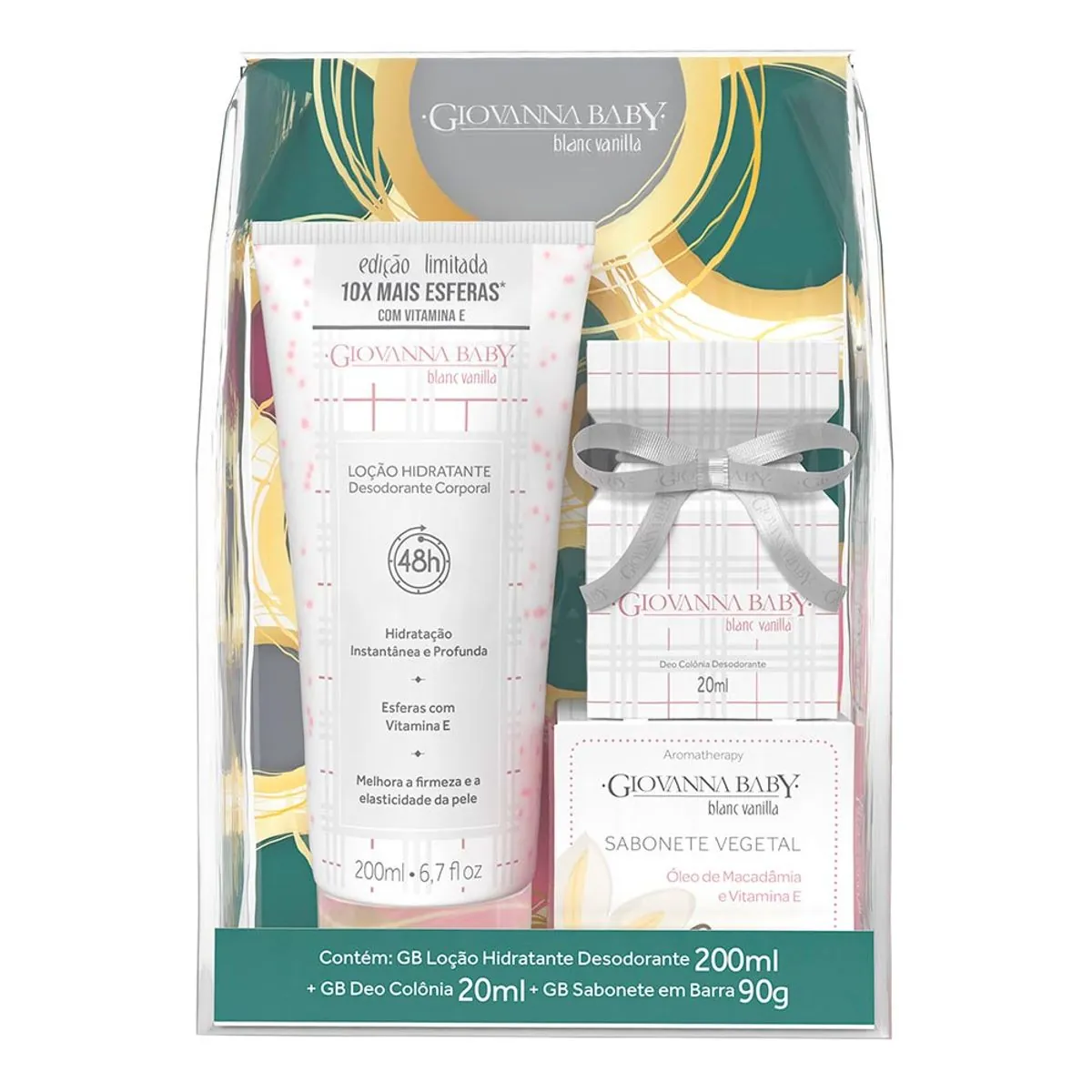 Kit Loção Desodorante Hidratante Corporal 200ml Deo Colônia Desodorante 20ml Sabonete Barra Vegetal