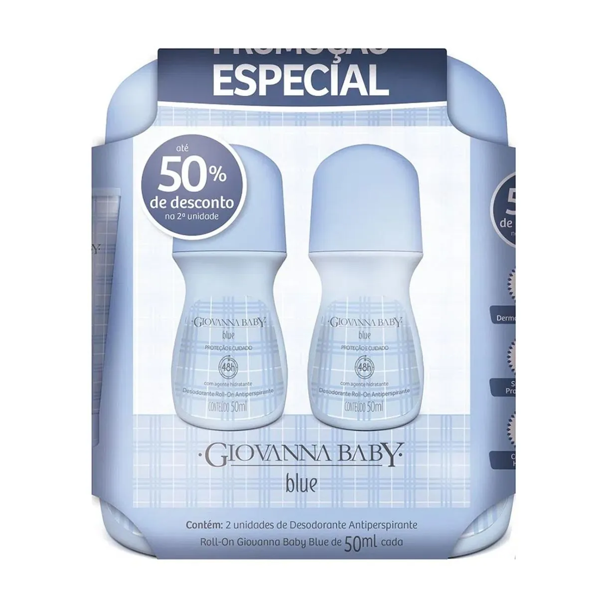 Desodorante Roll-on Giovanna Baby Blue 50ml com 2