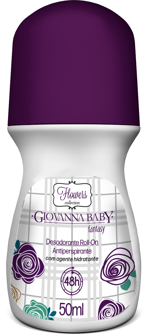Desodorante Roll On Antiperspirante Fantasy Giovanna Baby Flowers Collection 50ml