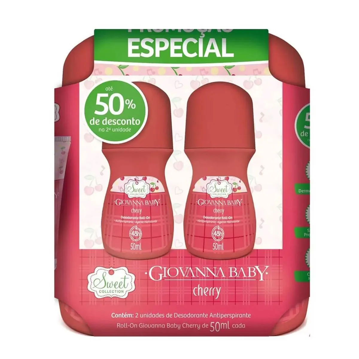 Desodorante Roll On Giovanna Baby 50ml Cherry C/2