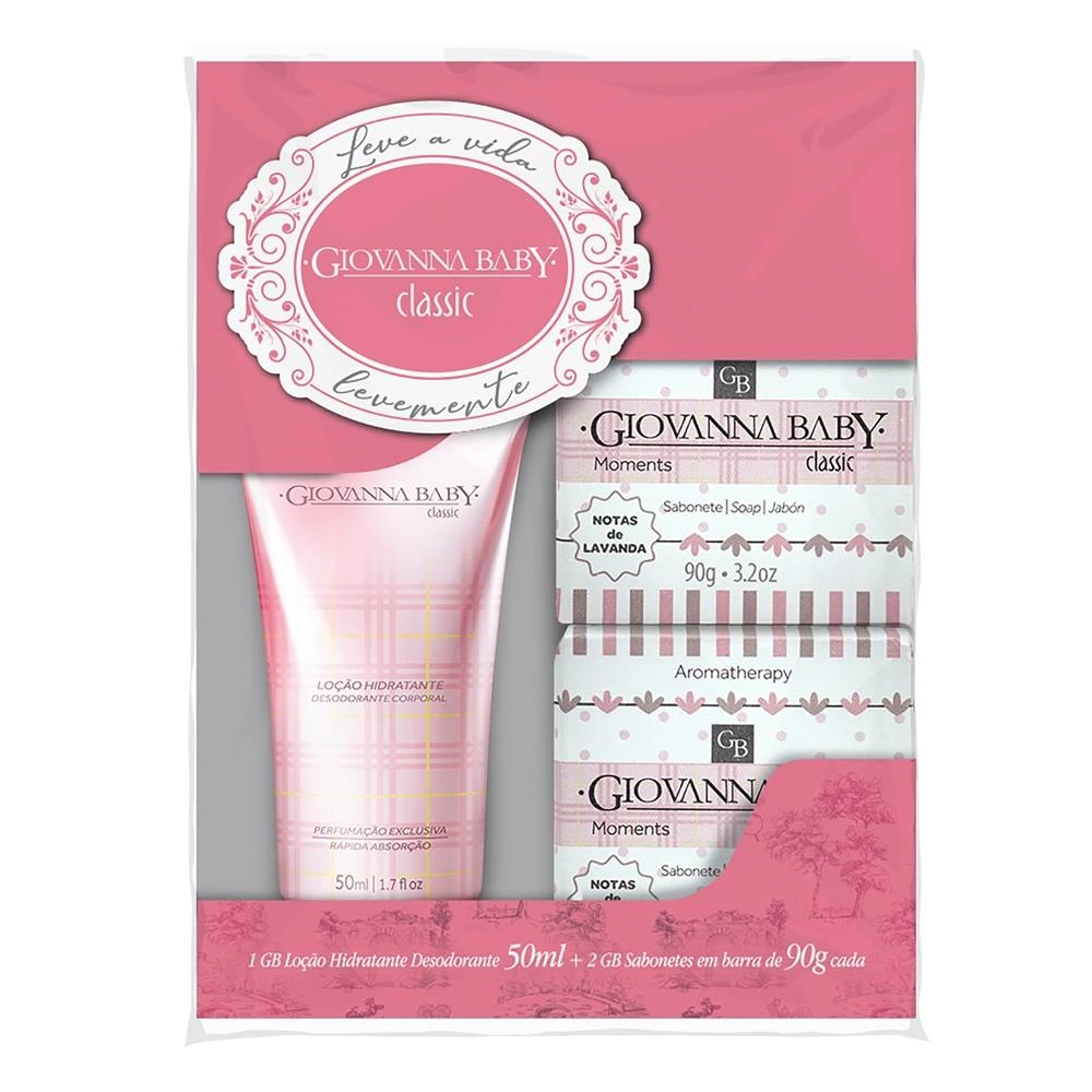 Kit.giovanna Baby 1 Loc.hidr.desod.50ml 2 Sab.90g Classic