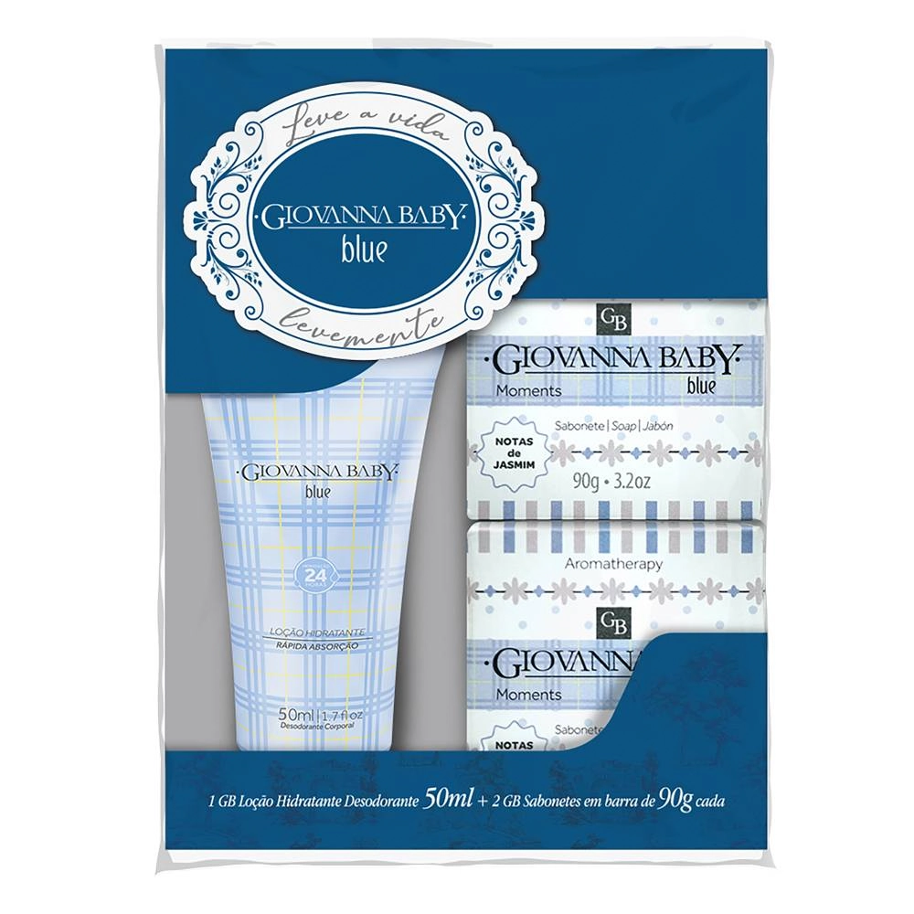 Kit.giovanna Baby 1 Loc.hidr.desod.50ml 2 Sab.90g Blue